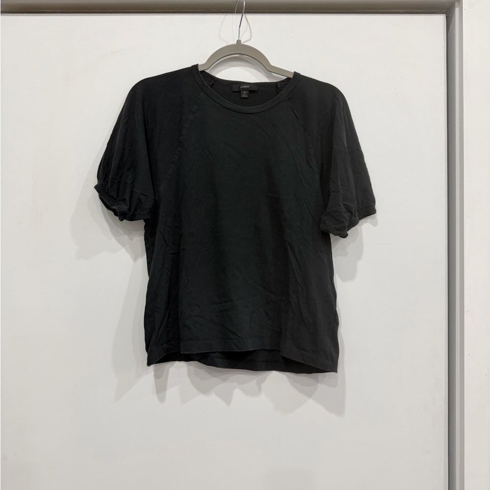 J. Crew Black Puff Sleeve Tee - Picture 1 of 3